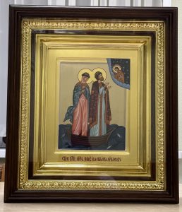 Икона «Петр и Феврония» в резном киоте Дзержинский